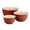 Three Red Mixing Bowls