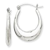 14k White Gold Polished Hoop Earrings