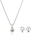 Amazon Collection Sterling Silver Freshwater Cultured Pearl and White Topaz Jewelry Set