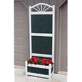 Trellis: Sunburst with Planter and Green Lattice PVC