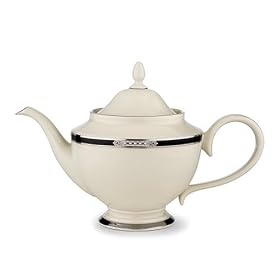 Lenox Hancock Platinum Ivory China Teapot by Lenox