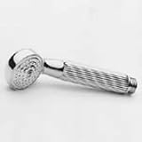 280-01 Newport Brass Handshower With Grooved Polished Brass Handle Pictured With 59 Double Spiral Hand Shower Hose