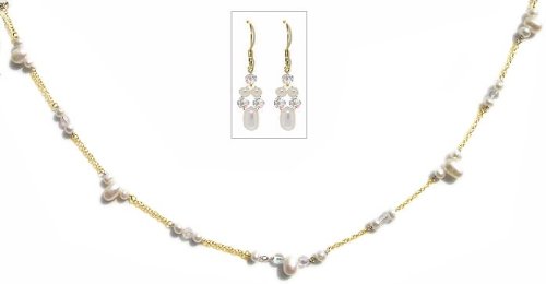 Click here to buy Caress Fresh Water Pearl and Crystal Necklace and Earring Set.