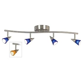 Pro Track® 200 Watt Amber and Blue Glass Four Light Wave Bar
