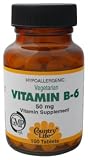 Country Life - Vitamin B-6, 50 mg, 100 tablets
