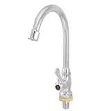 uxcell シンクの蛇口　真鍮クロムメッキ蛇口　キッチン洗面台用混合水栓