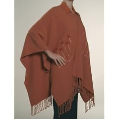 Poncho bordeaux mit Blumenapplikation