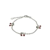 Eve's Addiction Children's Designer Style Enamel Cherry Charm Bracelet