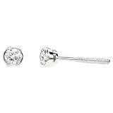 14k White or Yellow Gold Bezel-Set Stud Earrings (1/4 cttw, H-I Color, I1 Clarity)