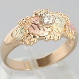 10k Black Hills Gold Mens Diamond Solitaire Estate Ring