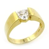 14K Yellow Gold Heart Shaped CZ Ring