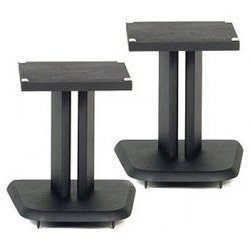 Wood Speaker Stands Set of 2 (Black) (10.5"H x 10.25"W x 11"D)