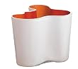 iittala Aalto 6-1/4-Inch Dual Colored Glass Vase, White with Red