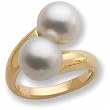 14Kt Yellow Gold Twin Twist Cultured South Sea Pearl Fashion Ring
