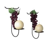 3 Pc Grapes Sconce Duo - Purple