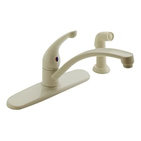 Delta Faucet Classic Single-Handle Kitchen Faucet with Spray, Biscuit #440-BSWF