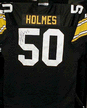 Earl Holmes Autographed Authentic Starter Black Steelers Throwback Jersey