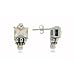 Eve's Addiction Sterling Silver Stud Earrings with Champagne Cubic Zirconias