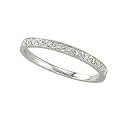 14K White Gold Pave Set Round Diamond Band Ring (0.09 ctw)