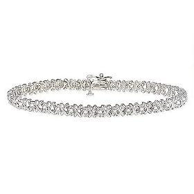 1 Carat Diamond 10K White Gold Tennis Bracelet by Ice.com