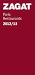 Zagat 2012/13 Paris Restaurants