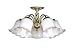 Kitchen & Housewares : Flush 5 Light Brassed Pendant with Opal Shades 60 Watt Candle