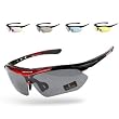 Pellor Cycling Wrap Running Outdoor Sports Sunglasses Multi Sport Glasses Exchangeable 5 Lenses Unbreakable Polarized UV400