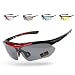Pellor Radfahren Wickeln Laufen Outdoor-Sport-Sonnenbrille Multi Sportbrillen austauschbar 5 Linsen unzerbrechlich Polarized UV400