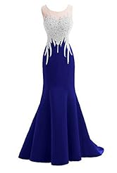 Sexy Cocktail Floor Length Satin Sheath Mermaid Backless Lace Evening Dress/Prom Dress/Party Dress 