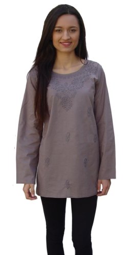 Ayurvastram Pure Cotton Tunic, Top, Kurti; Hand embroidered