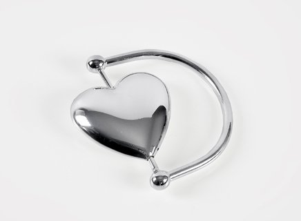 Babyrassel / Greifring Herz L 8 cm, SILBER plated / versilbert