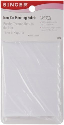 Singer Iron-On Mending Fabric 7X16 Inch, White (Pack of 3)