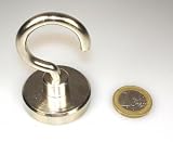 1 Neodym-Magnet 40 mm Durchmesser mit Haken