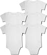 Calvin Klein 5-Pack of Baby Onesie's in White w/Soft Pink Logo - ON SALE