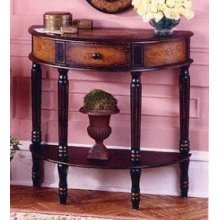 Butler Demilune Console Table Knob Drawer