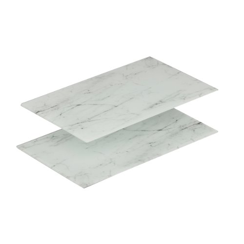 Zeller 26247 Glasschneideplatte, 2-er Set f&uuml;r Ceran, Marmordes 52 x 30 x 0.5 cm