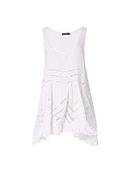 Lace Asymmetric Cotton Sleeveless Polka Dot Print  Dress