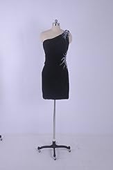 Cocktail Beaded  Chiffon One Shoulder Sleeveless Sheath Evening Dress/Wedding Party Dress  With Ruffles