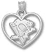 Pittsburgh Penguins Solid Sterling Silver Skating Penguin Heart Pendant