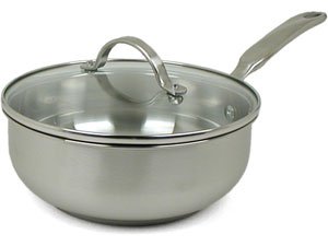 Calphalon Simply Calphalon Stainless-Steel 2-Quart Chef's Pan with Lid, Collector's Edition