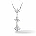 1 carat dtw 3 Princess Cut 3 Stone Pendant in 14K White Gold