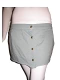 REBEL YELL Button Placket Terry Cloth Mini Skirt