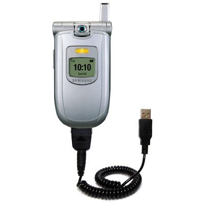Coiled USB Cable for the Samsung SGH-P107 with Power Hot Sync and Charge capabilities - uses Gomadic TipExchange Technology