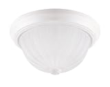 Westinghouse One-Light Flush Mount Ceiling Fixture, White with Frosted Globe #64326
