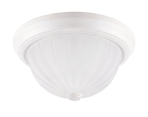 Westinghouse 64326 One-Light Flush Mount Ceiling Fixture, White with Frosted Globe