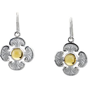 Genuine IceCarats Designer Jewelry Gift Sterling Silver Gen Cit Maltese Cross Er Pair. Pair Genuine Citrine Maltese Cross Earrings Pair Gen Cit Maltese Cross Er Pair In Sterling Silver