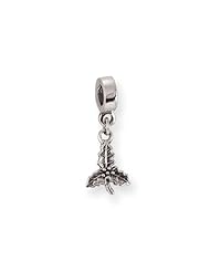 Holly Leaf Charm in Silver for 3mm Charm Bracelets