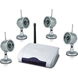 Wireless Security Camera System 4 Channel High Speed Build In DVR 2.4ghz Night Vision, Water-Proof Real Time Color