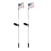 USA American Flag Solar Garden Stake Light LED Color-Changing, Set of 2