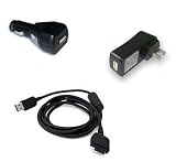 USB Sync and Charge Cable - Car Charger - Travel Charger Bundle for HP iPAQ 6515/ 6500/ hw6515/ hw6500/ h6300/ h6310/ h6315 (6300/ 6310/ 6315)/ Blackberry 8800, 7130v, 8707g)
